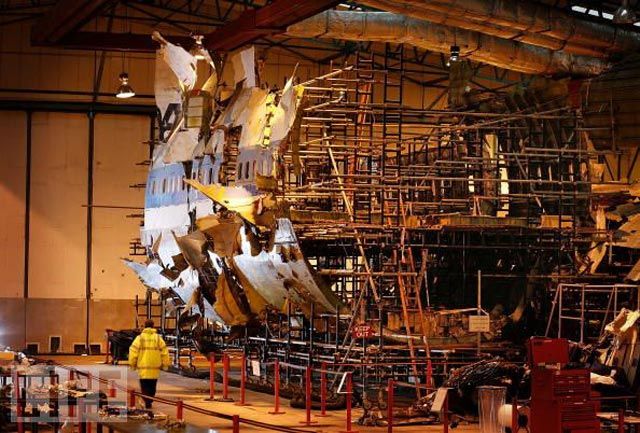 The reconstructed remains of Pan Am Flight 103.